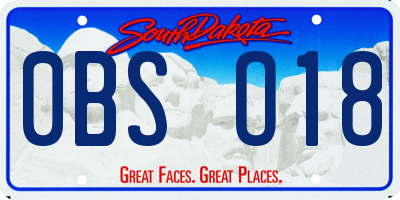SD license plate 0BSO18