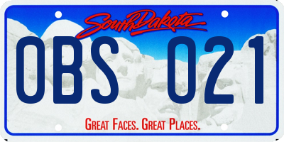SD license plate 0BSO21