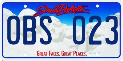 SD license plate 0BSO23