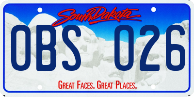 SD license plate 0BSO26