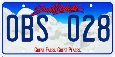 SD license plate 0BSO28