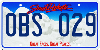 SD license plate 0BSO29