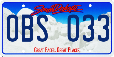 SD license plate 0BSO33