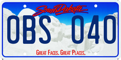 SD license plate 0BSO40