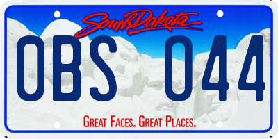 SD license plate 0BSO44