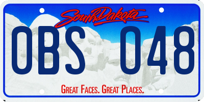 SD license plate 0BSO48