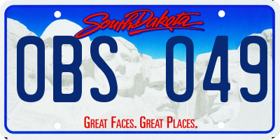 SD license plate 0BSO49