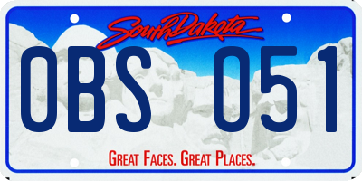 SD license plate 0BSO51