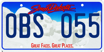 SD license plate 0BSO55