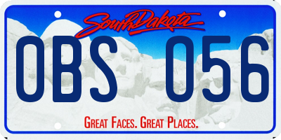 SD license plate 0BSO56