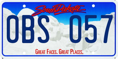 SD license plate 0BSO57