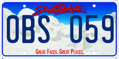 SD license plate 0BSO59