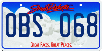 SD license plate 0BSO68