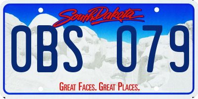 SD license plate 0BSO79