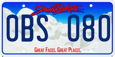 SD license plate 0BSO80