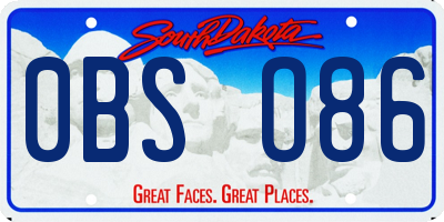 SD license plate 0BSO86