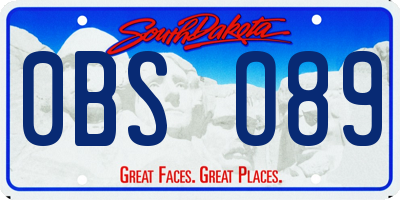 SD license plate 0BSO89