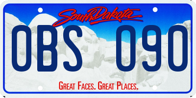 SD license plate 0BSO90