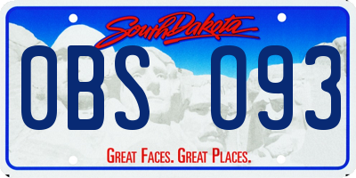 SD license plate 0BSO93