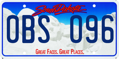 SD license plate 0BSO96