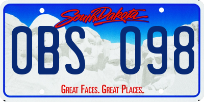 SD license plate 0BSO98