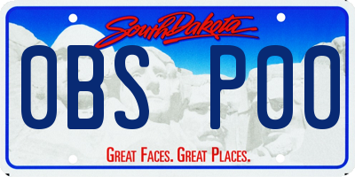 SD license plate 0BSP00