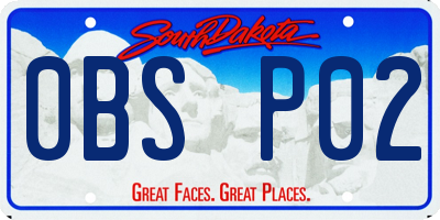 SD license plate 0BSP02