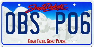 SD license plate 0BSP06