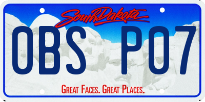 SD license plate 0BSP07