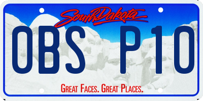 SD license plate 0BSP10