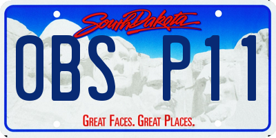 SD license plate 0BSP11