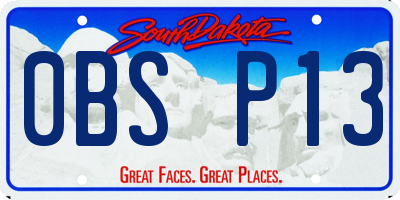 SD license plate 0BSP13