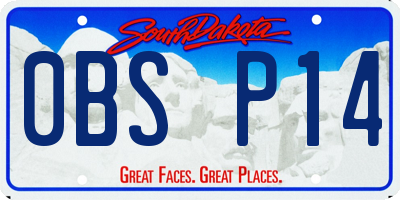 SD license plate 0BSP14