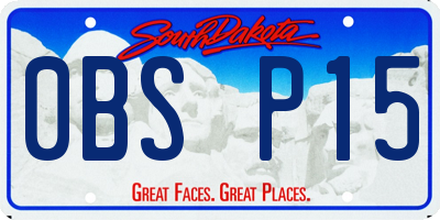 SD license plate 0BSP15