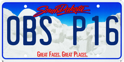 SD license plate 0BSP16