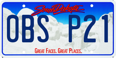 SD license plate 0BSP21