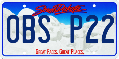 SD license plate 0BSP22