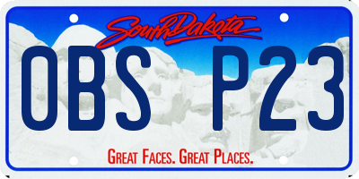 SD license plate 0BSP23