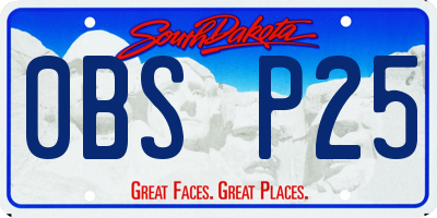 SD license plate 0BSP25
