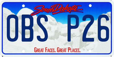 SD license plate 0BSP26