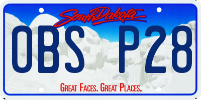 SD license plate 0BSP28