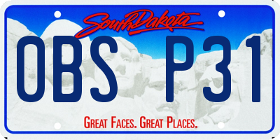 SD license plate 0BSP31