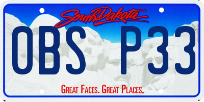 SD license plate 0BSP33