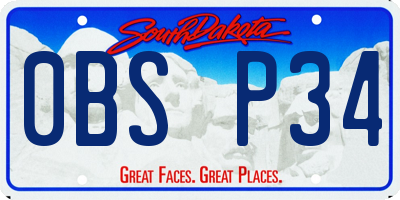 SD license plate 0BSP34