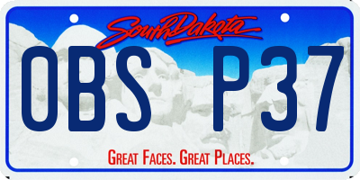 SD license plate 0BSP37