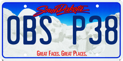 SD license plate 0BSP38