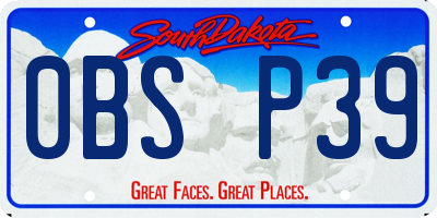 SD license plate 0BSP39