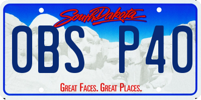 SD license plate 0BSP40
