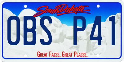 SD license plate 0BSP41