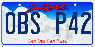 SD license plate 0BSP42
